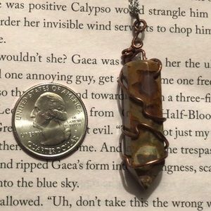 *HANDMADE* Green Onyx Necklace Wire Wrap
